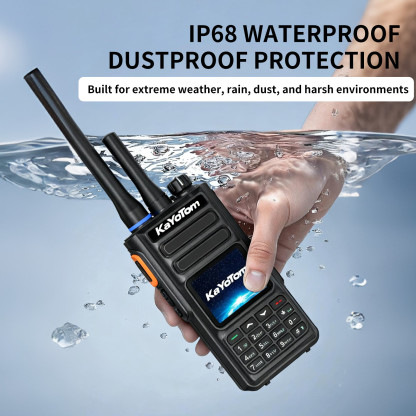 KaYoTom D16 Dual-Mode Global Walkie Talkie – PoC + UHF, IP68, GPS