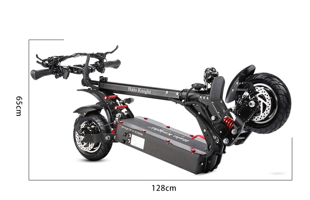 Halo Knight T108 Electric Scooter 10 inch Road Tires 1000W*2 Motor 65km/h Max Speed 52V 28.8Ah Battery 60km Max Range