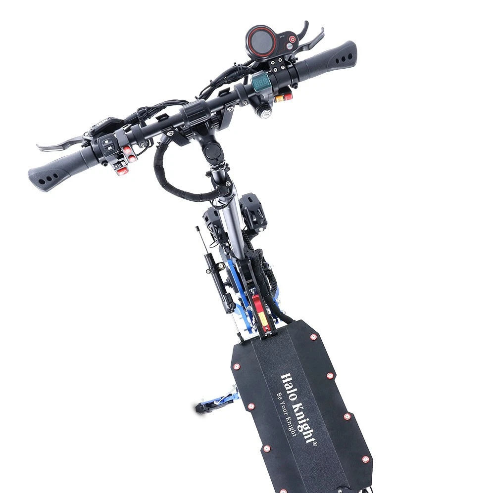 Halo Knight T108 Pro Electric Scooter 11'' Off-Road Tire 3000W*2 Motors 95Km/h Max Speed 60V 38.4Ah Battery 80KM Range 200KG Max load Front & Rear Turn Signal IPX4 Waterproof Dual Hydraulic Brakes Electric Brake