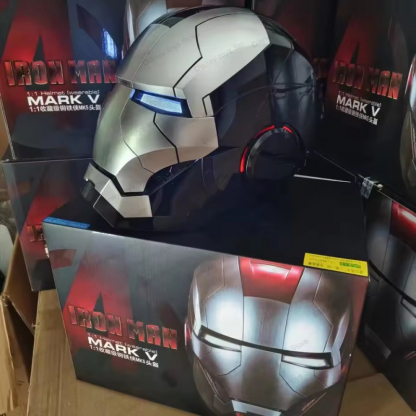 [NEW]War Machine Mask Iron Man Helmet Mk5 1:1 Wearable Silver Black Edition