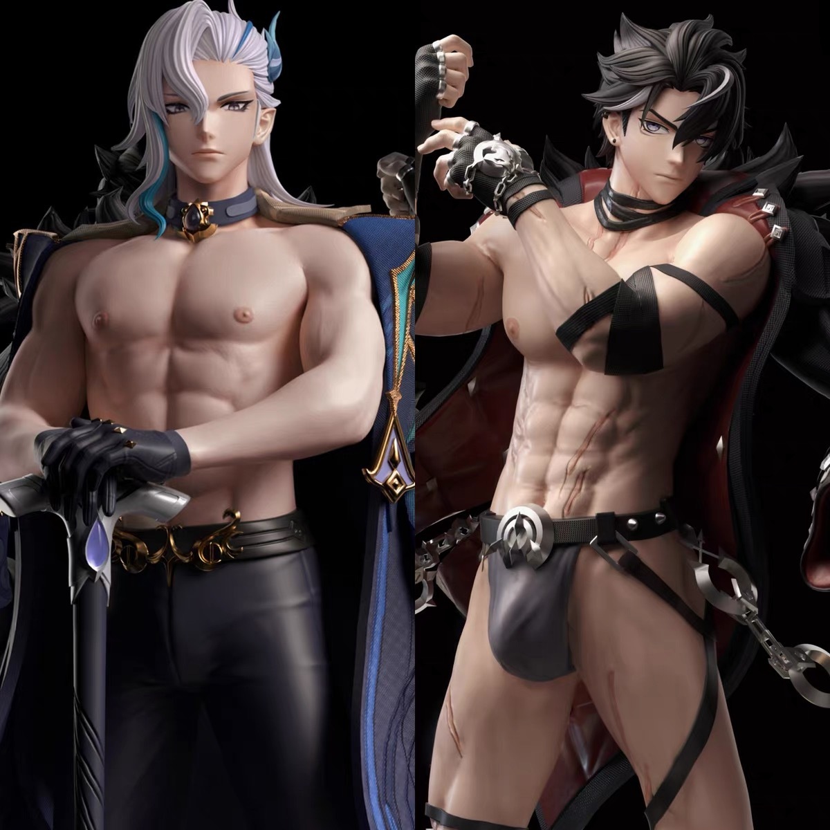 Genshin Toys - Wriothesley and Navilette Genshin Impact Figure Statues - ( Hande Made 50% Discount )