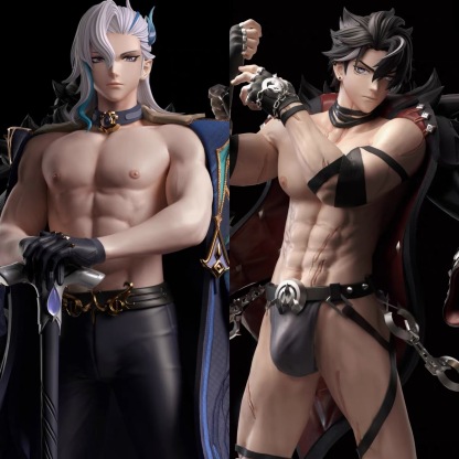 Genshin Toys - Wriothesley and Navilette Genshin Impact Figure Statues - ( Hande Made 50% Discount )