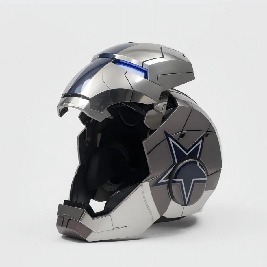 [NEW] Iron Man MK5 Helmet Full Silver – Voice + Remote + Touch Control Mask, 1:1 Wearable, Dallas-Inspired Style