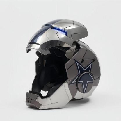 [NEW] Iron Man MK5 Helmet Full Silver – Voice + Remote + Touch Control Mask, 1:1 Wearable, Dallas-Inspired Style