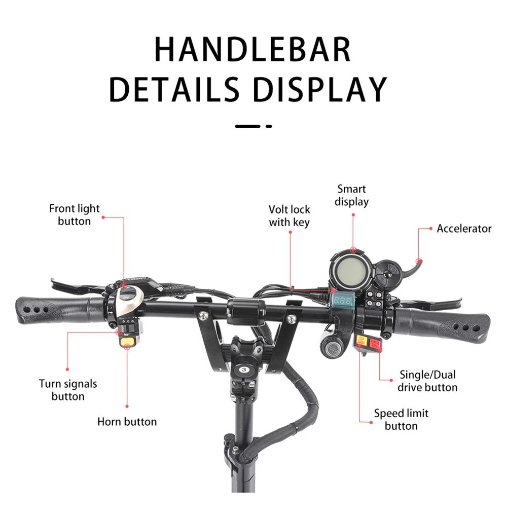 Halo Knight T108 Electric Scooter 10 inch Road Tires 1000W*2 Motor 65km/h Max Speed 52V 28.8Ah Battery 60km Max Range