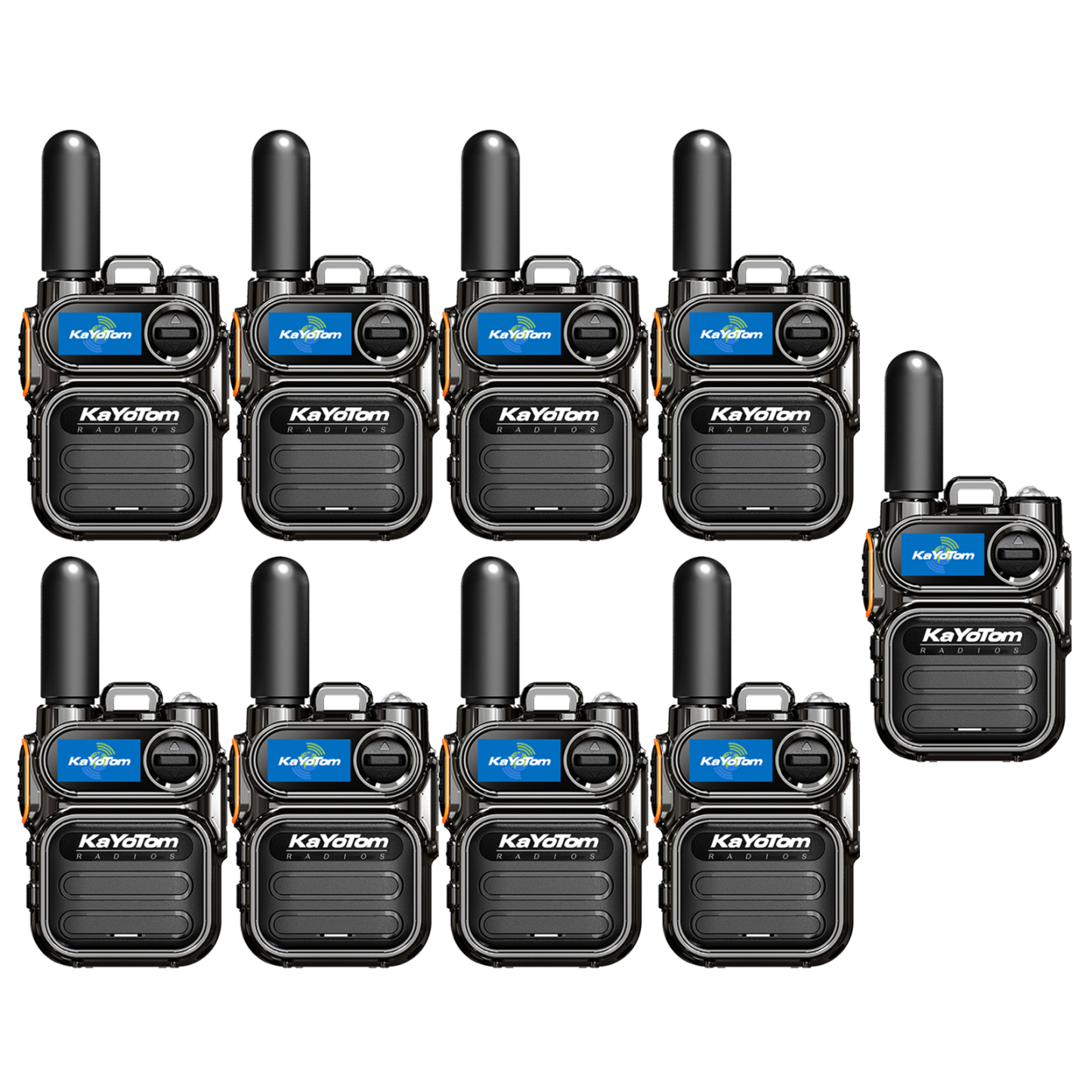 KaYoTom M11 Long Range Walkie Talkie – Global Two-Way Radio with Encrypted Communication, Unlimited Range, 72H Battery Life, HD Audio, Lightweight Design & Built-In LED Flashlight