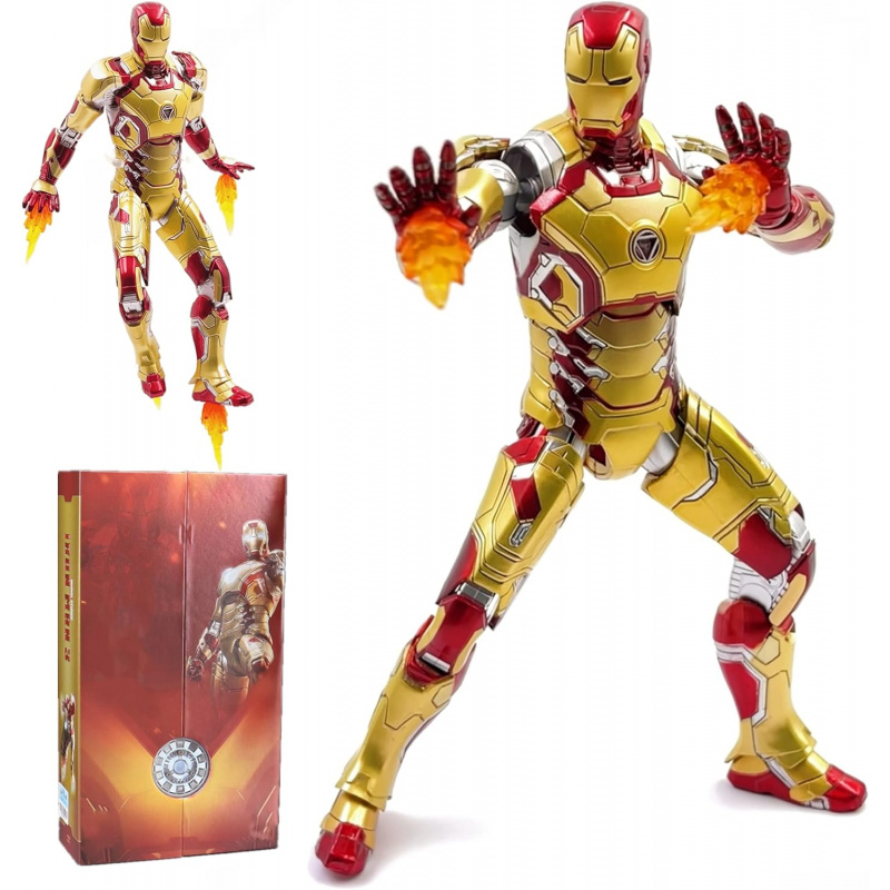 [NEW]Iron Man Action Figures 10th Anniversary Metal Texture Painting 7 inches