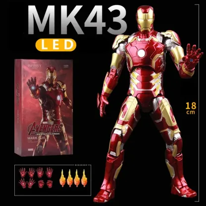 [NEW]Ironman Action Figure Movable Mark Toys 7 inches Light with Chest