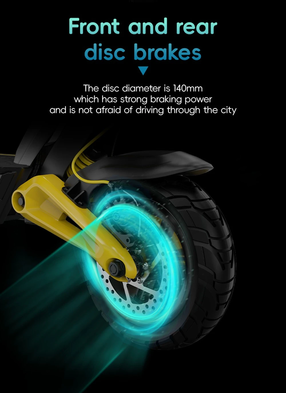 OOTD S10 Electric Scooter, 1400W Motor, 10-inch Tires, 48V 20AH Battery, 55km/h Max Speed, 60-70km Range, Disc Brake, Front and Rear Suspension