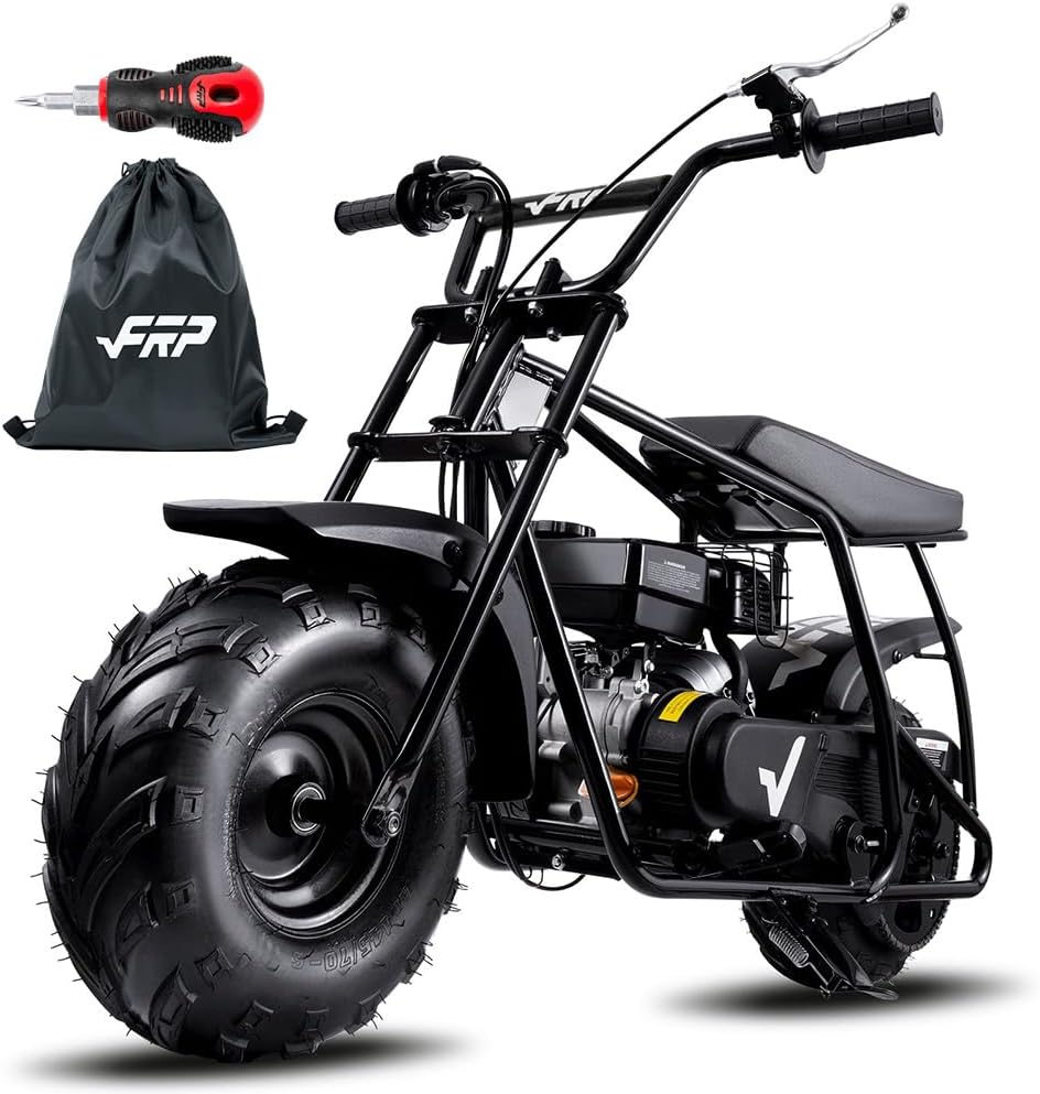 FRP Mini Dirt Bike GMB100 Basic, New 99CC Gas Powered Mini Bike 4-Stroke 3HP, Off-Road for Kids/Adult, Trail Up to 24 Mph, Weight Support Up to 185 LBS,Red