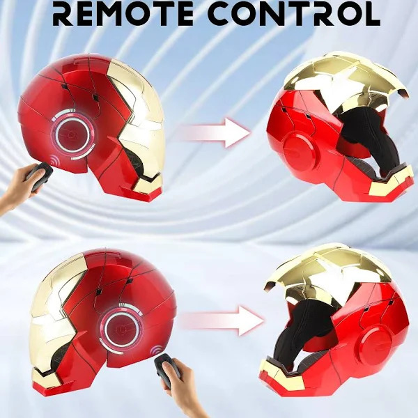 [NEW] Iron Man MK5 Helmet – Gold Red Edition | Voice Control + Remote + Touch Activated Electronic Mask, 1:1 Wearable Collectible