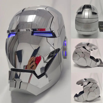 [NEW] Iron Man MK5 Helmet Full Silver – Voice + Remote + Touch Control Mask, 1:1 Wearable, Dallas-Inspired Style