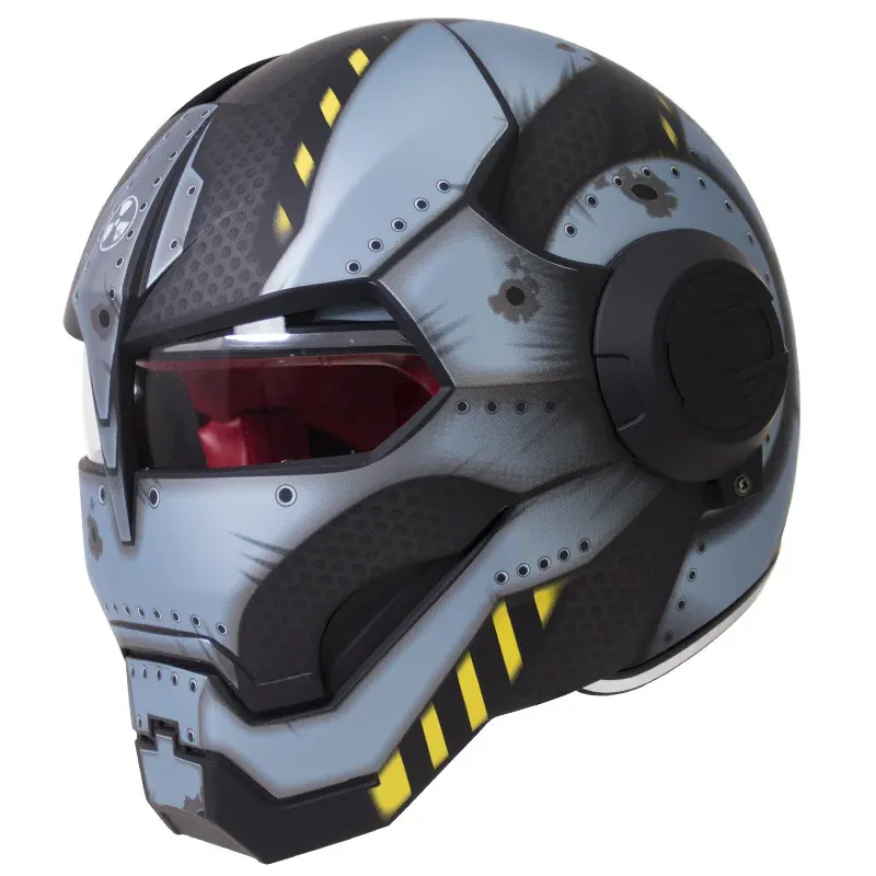 [NEW]Vintage Retro Iron Man Motorcycle Helmet – Full Face Cruiser, Chopper, Cafe Racer Motorbike Helmet