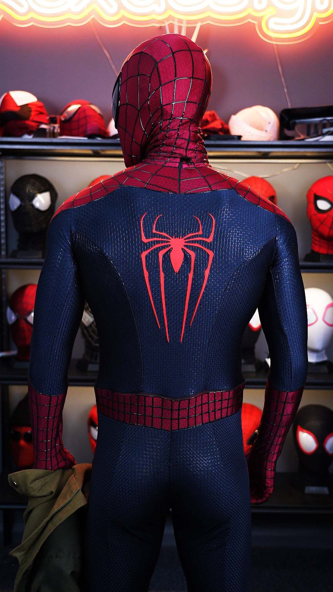 TASM 2 Suit (Andrew) with Face shell & 3D Rubber Web Movie Prop Replica(wearable)