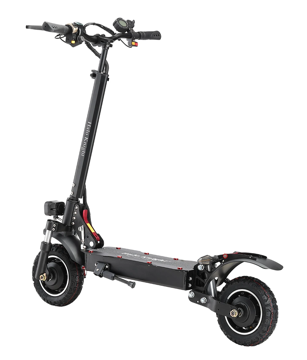 Halo Knight T104 Electric Scooter 10 inch Off-road Tires 1000W*2 Motor 65km/h Max Speed Remote control 52V 21Ah Battery 45km Range - Black