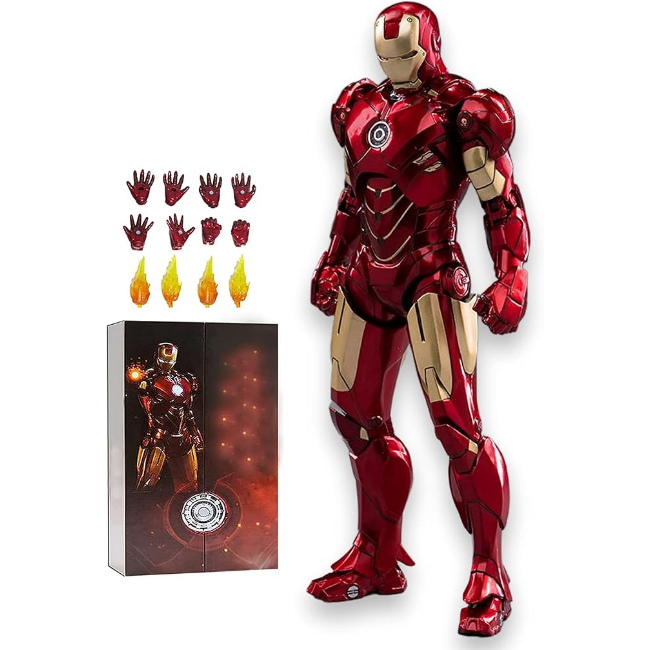 [NEW]Iron Man Action Figures 10th Anniversary Metal Texture Painting 7 inches