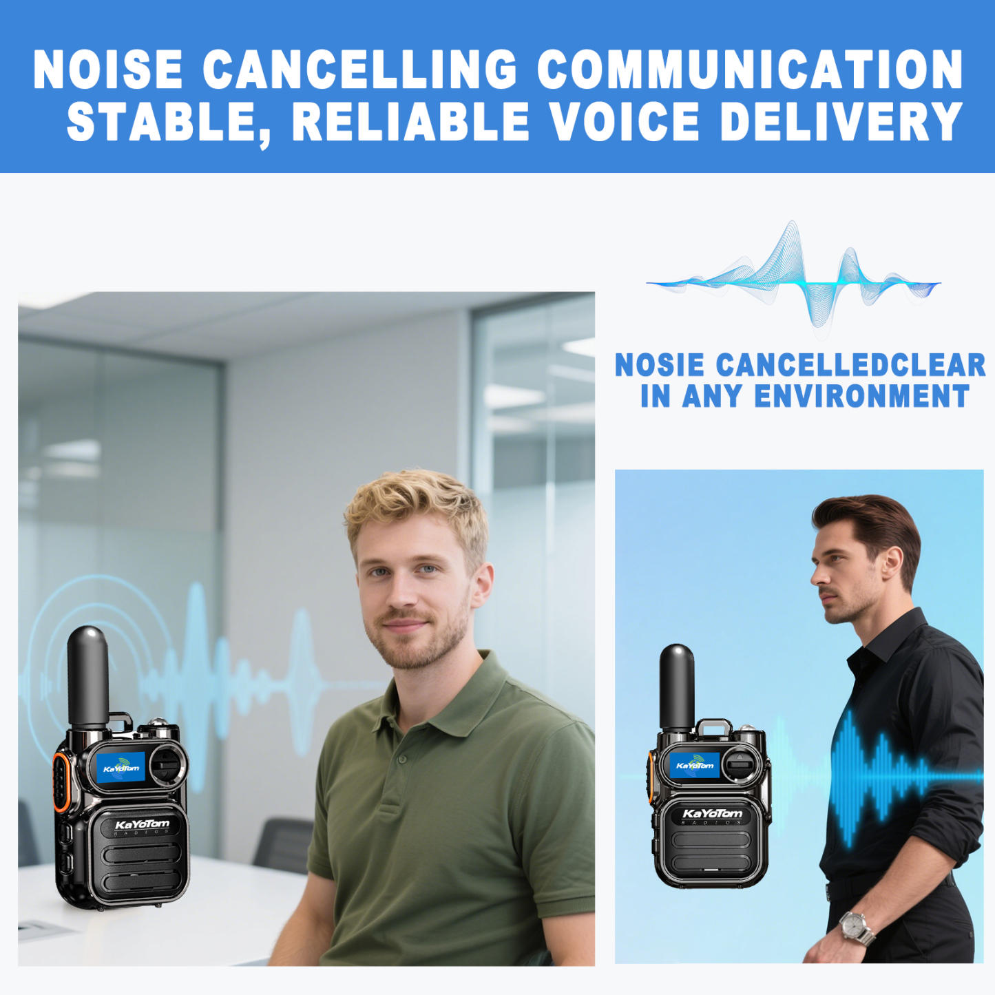 KaYoTom M11 Long Range Walkie Talkie – Global Two-Way Radio with Encrypted Communication, Unlimited Range, 72H Battery Life, HD Audio, Lightweight Design & Built-In LED Flashlight