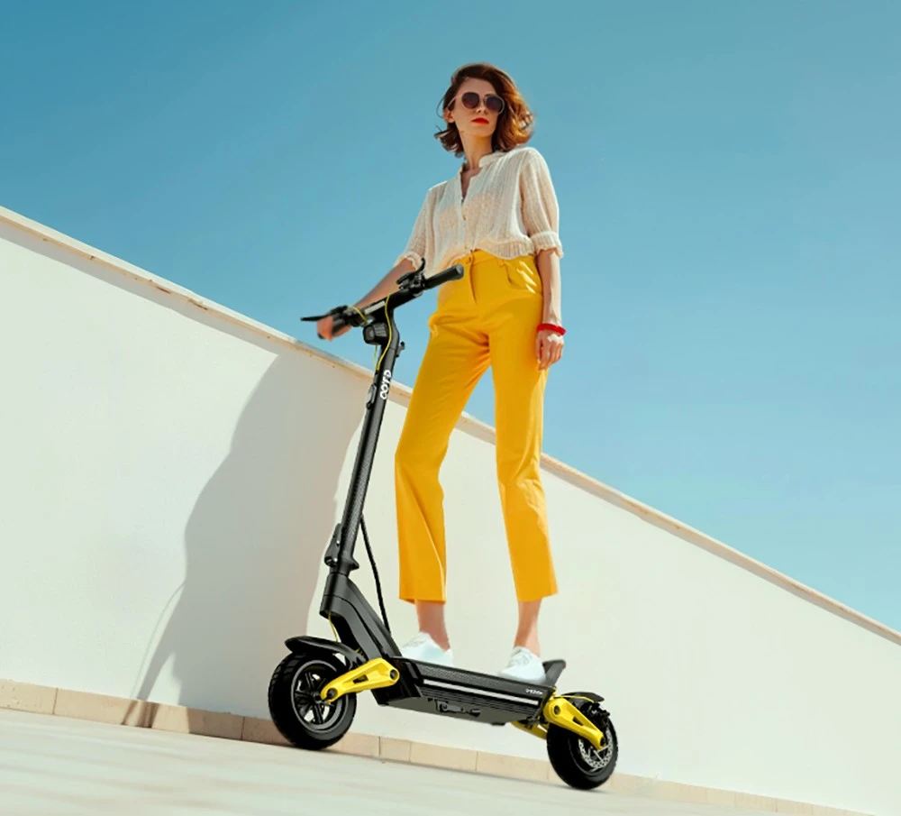 OOTD S10 Electric Scooter, 1400W Motor, 10-inch Tires, 48V 20AH Battery, 55km/h Max Speed, 60-70km Range, Disc Brake, Front and Rear Suspension