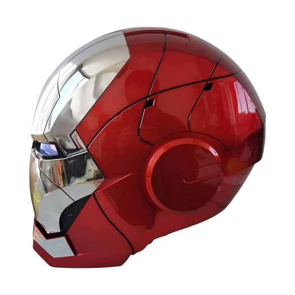 [NEW] Iron Man MK5 Helmet – Silver Red Edition | Voice Control + Remote + Touch Activated Electronic Mask, 1:1 Wearable Collectible