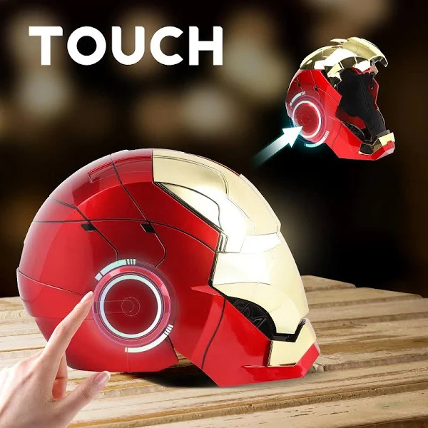 [NEW] Iron Man MK5 Helmet – Gold Red Edition | Voice Control + Remote + Touch Activated Electronic Mask, 1:1 Wearable Collectible