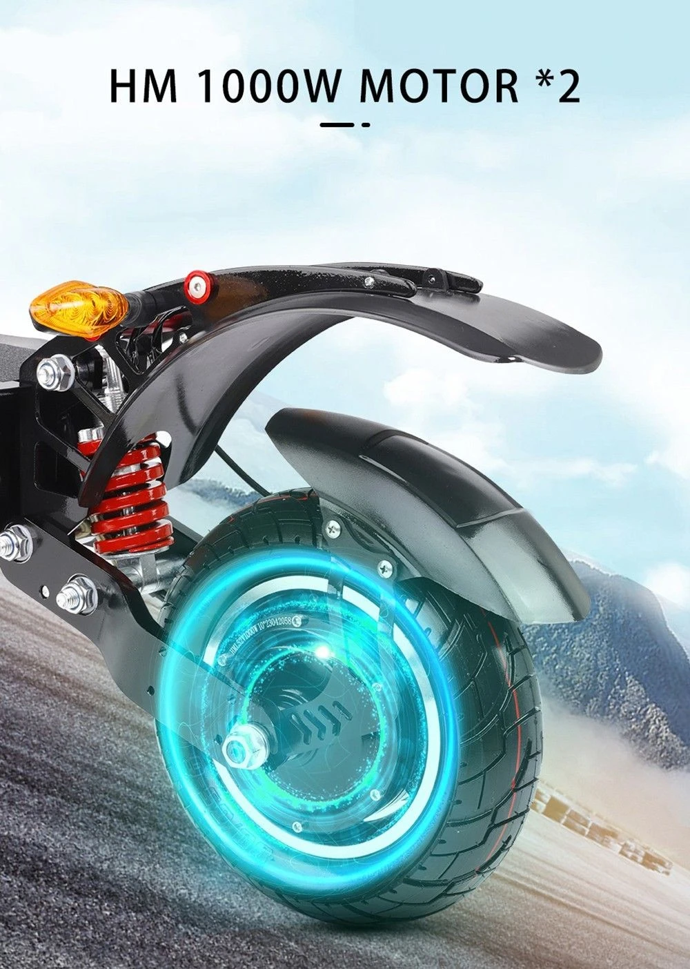 Halo Knight T108 Electric Scooter 10 inch Road Tires 1000W*2 Motor 65km/h Max Speed 52V 28.8Ah Battery 60km Max Range