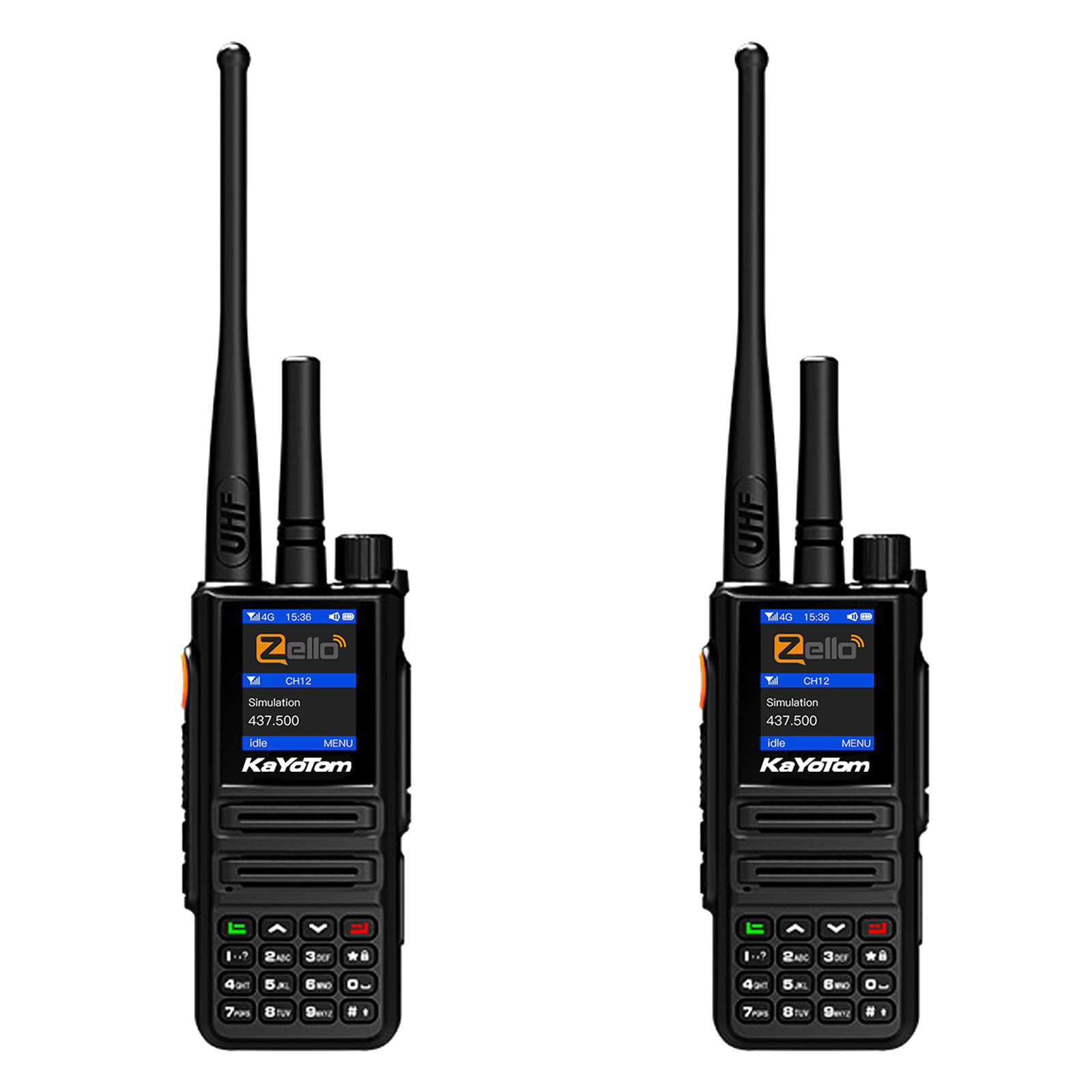 KaYoTom D08 Zello Walkie Talkie Long Range - POC + UHF for Family, Construction, Logistics, Transportation, Hotels, Shopping Malls, Outdoors and Emergency Rescue Encrypted Two Way Radios