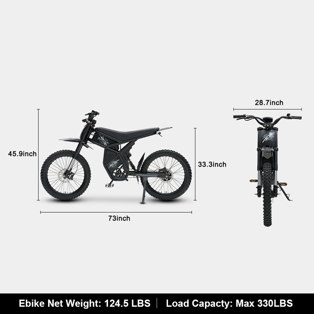 Electric Dirt Bike, 2400W(Peak) Electric Motorbike, Max 37 MPH & 85 Mile Long Range(Upgraded)