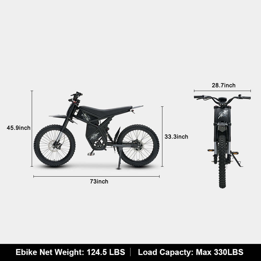 Electric Dirt Bike, 2400W(Peak) Electric Motorbike, Max 37 MPH & 85 Mile Long Range(Upgraded)