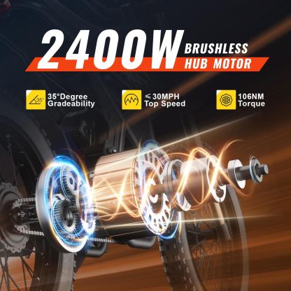 Electric Dirt Bike, 2400W(Peak) Electric Motorbike, Max 37 MPH & 85 Mile Long Range(Upgraded)