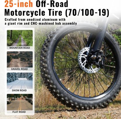 Electric Dirt Bike, 2400W(Peak) Electric Motorbike, Max 37 MPH & 85 Mile Long Range(Upgraded)