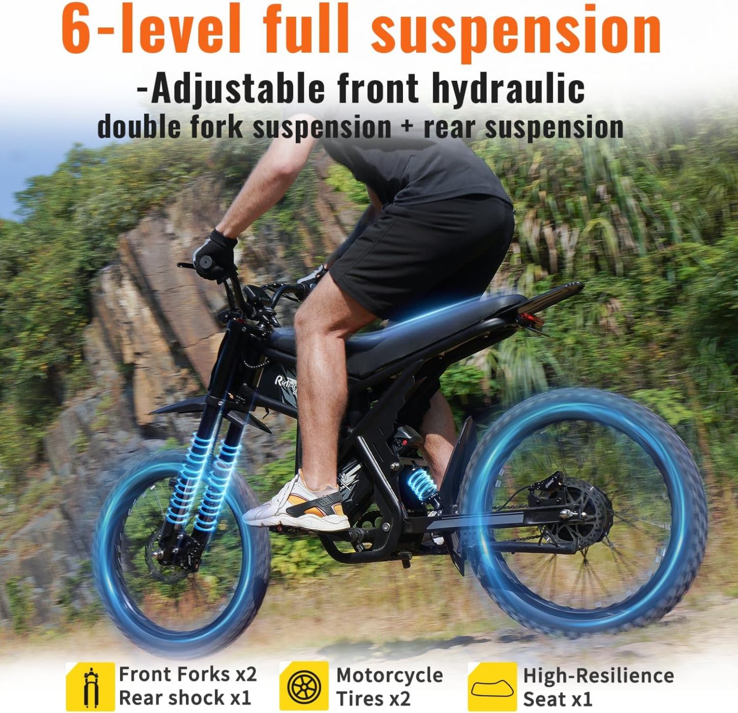 Electric Dirt Bike, 2400W(Peak) Electric Motorbike, Max 37 MPH & 85 Mile Long Range(Upgraded)