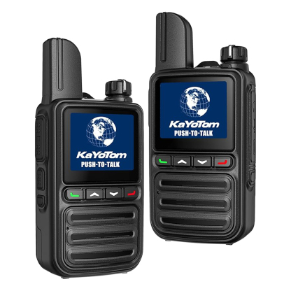 KaYoTom G08 Global Walkie Talkies Unlimited Range PTT Push-to-Talk Over Cellular Nationwide 5000 Miles POC 4G Handheld Long Range Two Way Radio for Team Management