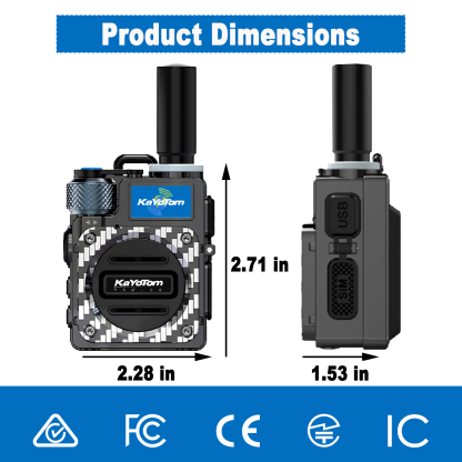 KaYoTom M09 Global Walkie Talkie Unlimited Range Encrypted Two-Way Radio - 72H Battery, HD Audio, Lightweight & Waterproof, 172 Countries Coverage