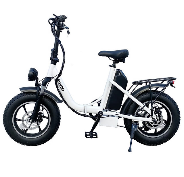QBEAR CG3 WHITE STEP-THRU FOLDABLE WOMEN'S BIKE - EbikesPlug