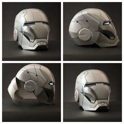 [NEW] Iron Man MK5 Helmet Full Silver – Voice + Remote + Touch Control Mask, 1:1 Wearable, Dallas-Inspired Style