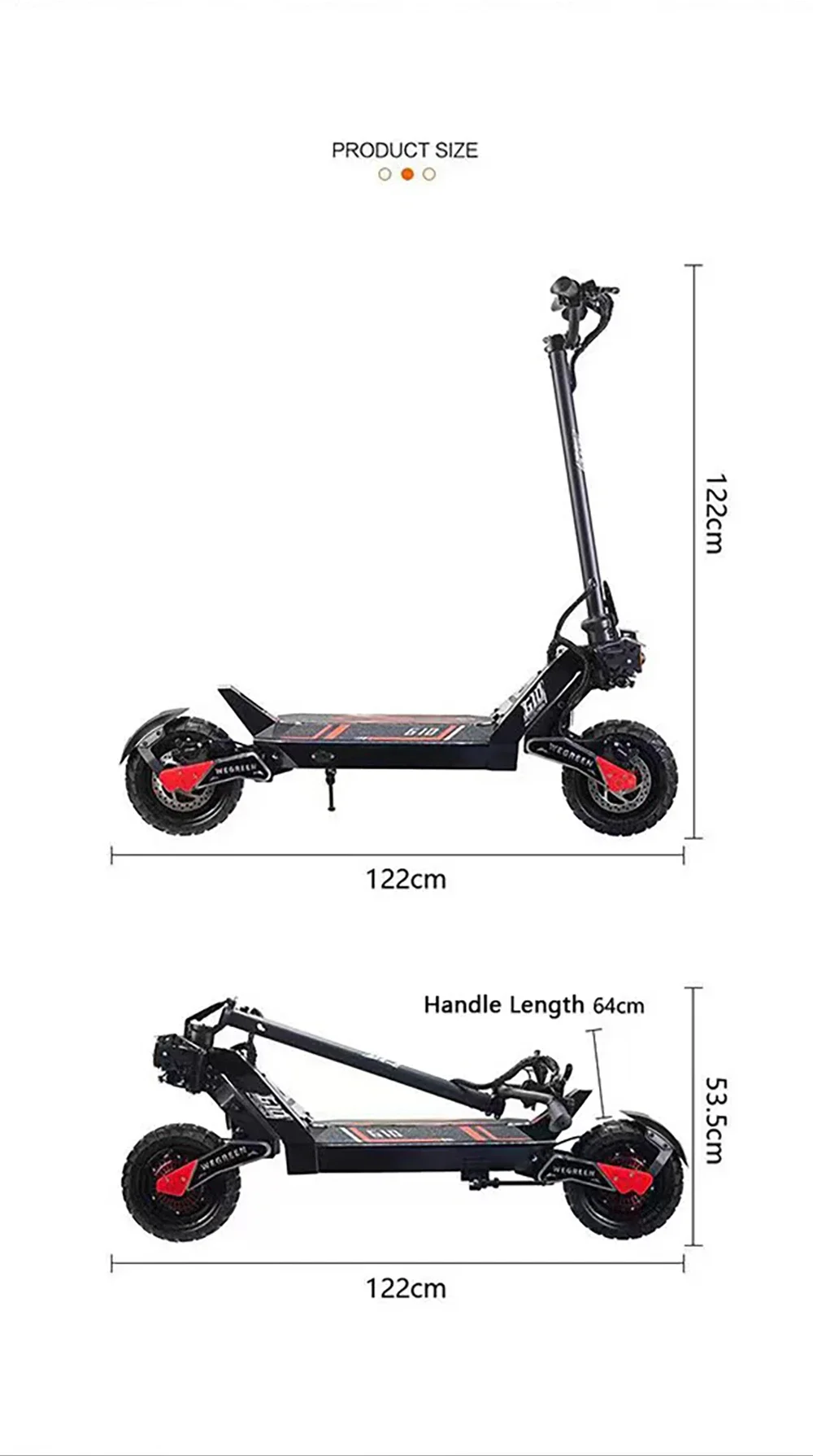 OBARTER G10 Electric Scooter, 2*1200W Dual Motor, 48V 20Ah Battery, 10 Inch Off-Road Tires, 65km/h Max Speed, 65 Max Range, Hydraulic Disc Brake, NFC Activation