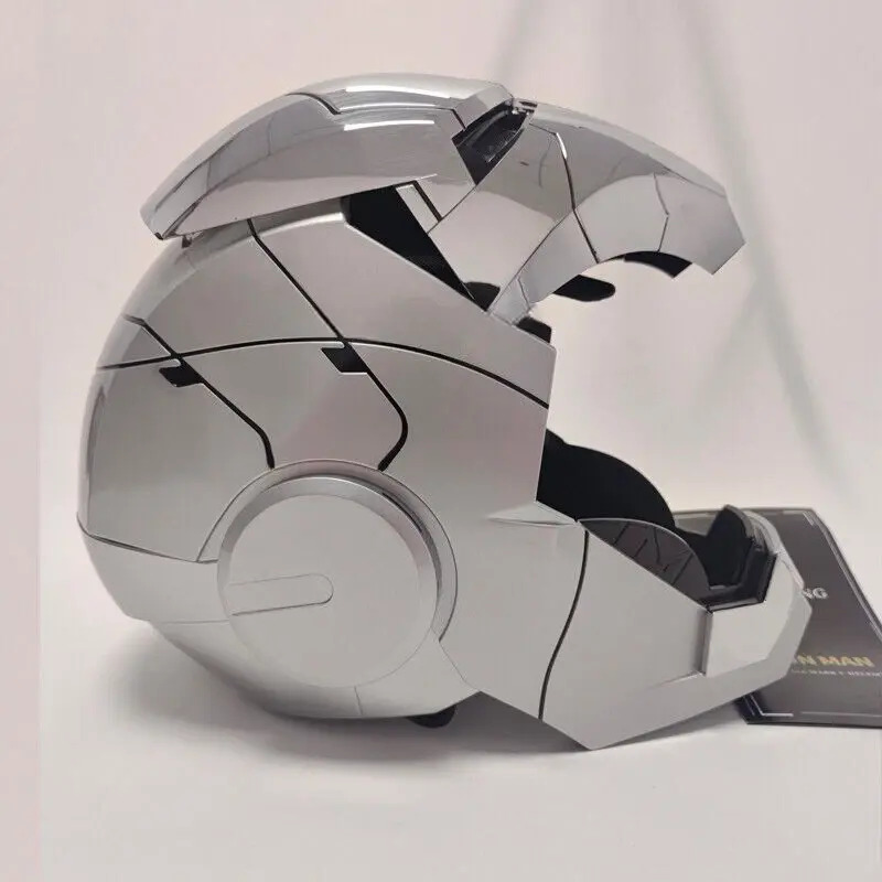 [NEW] Iron Man MK5 Helmet Full Silver – Voice + Remote + Touch Control Mask, 1:1 Wearable, Dallas-Inspired Style
