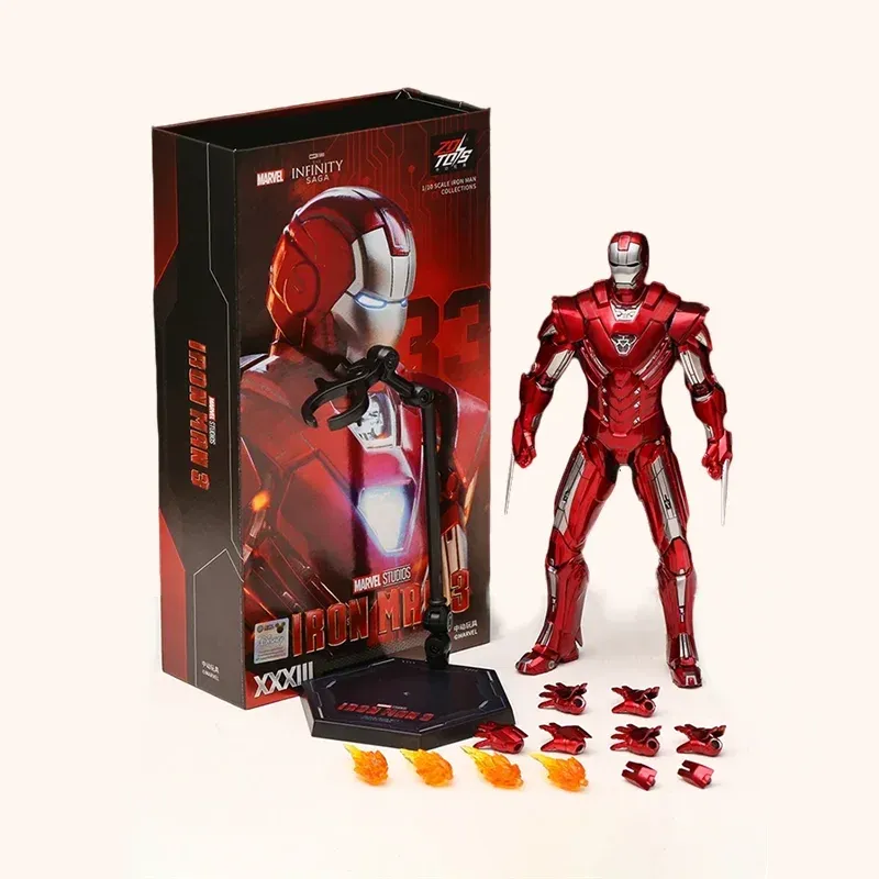 [NEW]Iron Man Action Figures 10th Anniversary Metal Texture Painting 7 inches