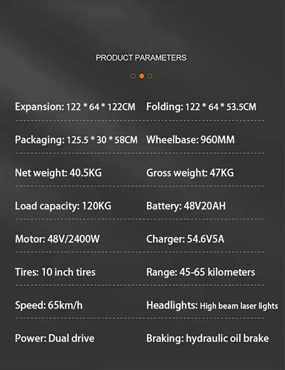 OBARTER G10 Electric Scooter, 2*1200W Dual Motor, 48V 20Ah Battery, 10 Inch Off-Road Tires, 65km/h Max Speed, 65 Max Range, Hydraulic Disc Brake, NFC Activation