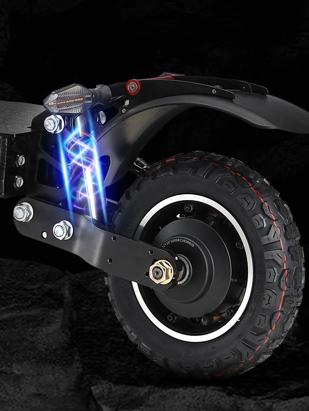 Halo Knight T104 Electric Scooter 10 inch Off-road Tires 1000W*2 Motor 65km/h Max Speed Remote control 52V 21Ah Battery 45km Range - Black