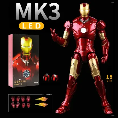 [NEW]Ironman Action Figure Movable Mark Toys 7 inches Light with Chest