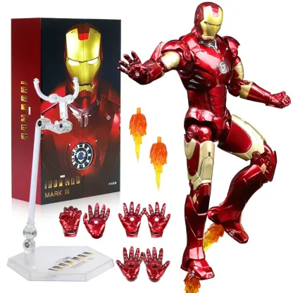 [NEW]Ironman Action Figure Movable Mark Toys 7 inches Light with Chest