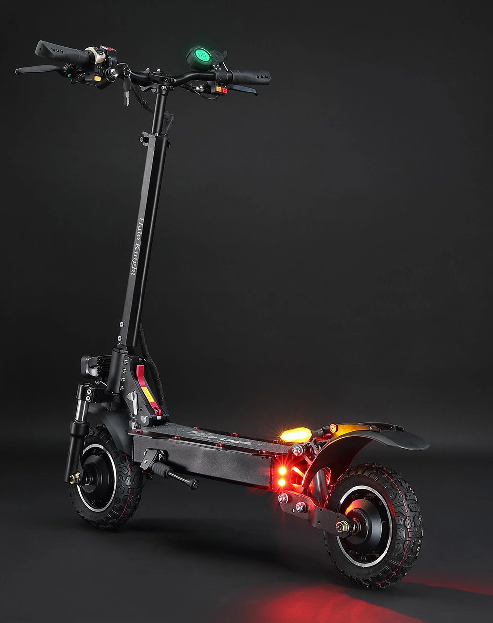 Halo Knight T104 Electric Scooter 10 inch Off-road Tires 1000W*2 Motor 65km/h Max Speed Remote control 52V 21Ah Battery 45km Range - Black