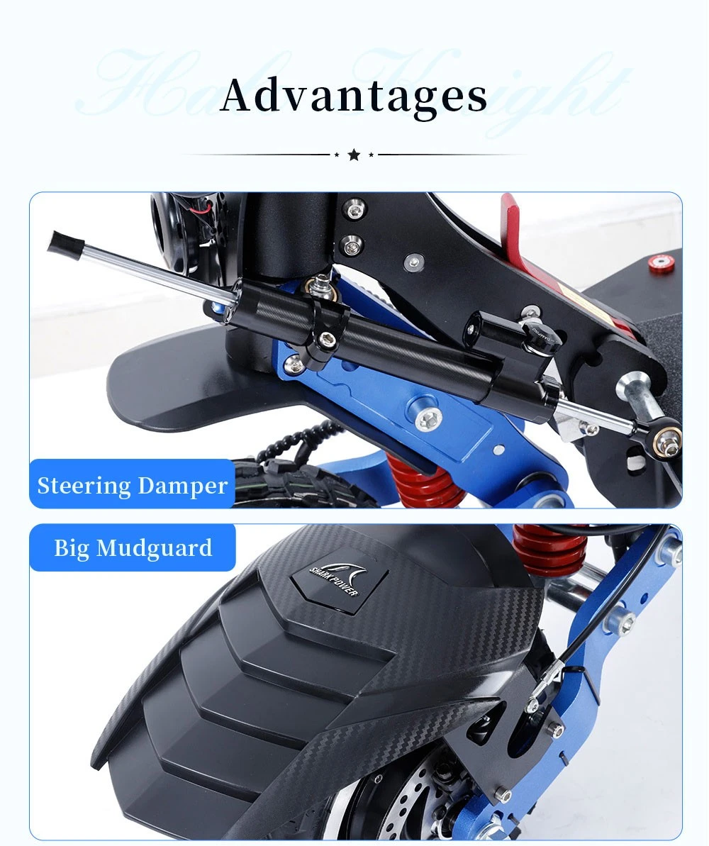 Halo Knight T108 Pro Electric Scooter 11'' Off-Road Tire 3000W*2 Motors 95Km/h Max Speed 60V 38.4Ah Battery 80KM Range 200KG Max load Front & Rear Turn Signal IPX4 Waterproof Dual Hydraulic Brakes Electric Brake