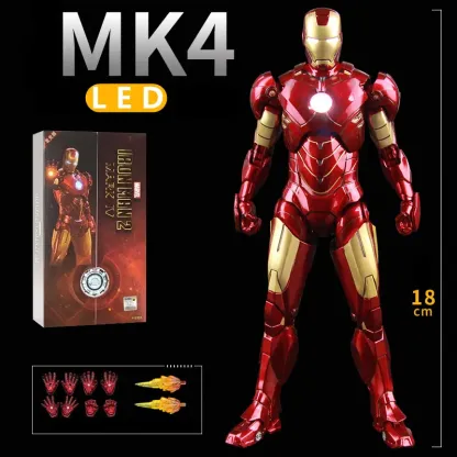 [NEW]Ironman Action Figure Movable Mark Toys 7 inches Light with Chest