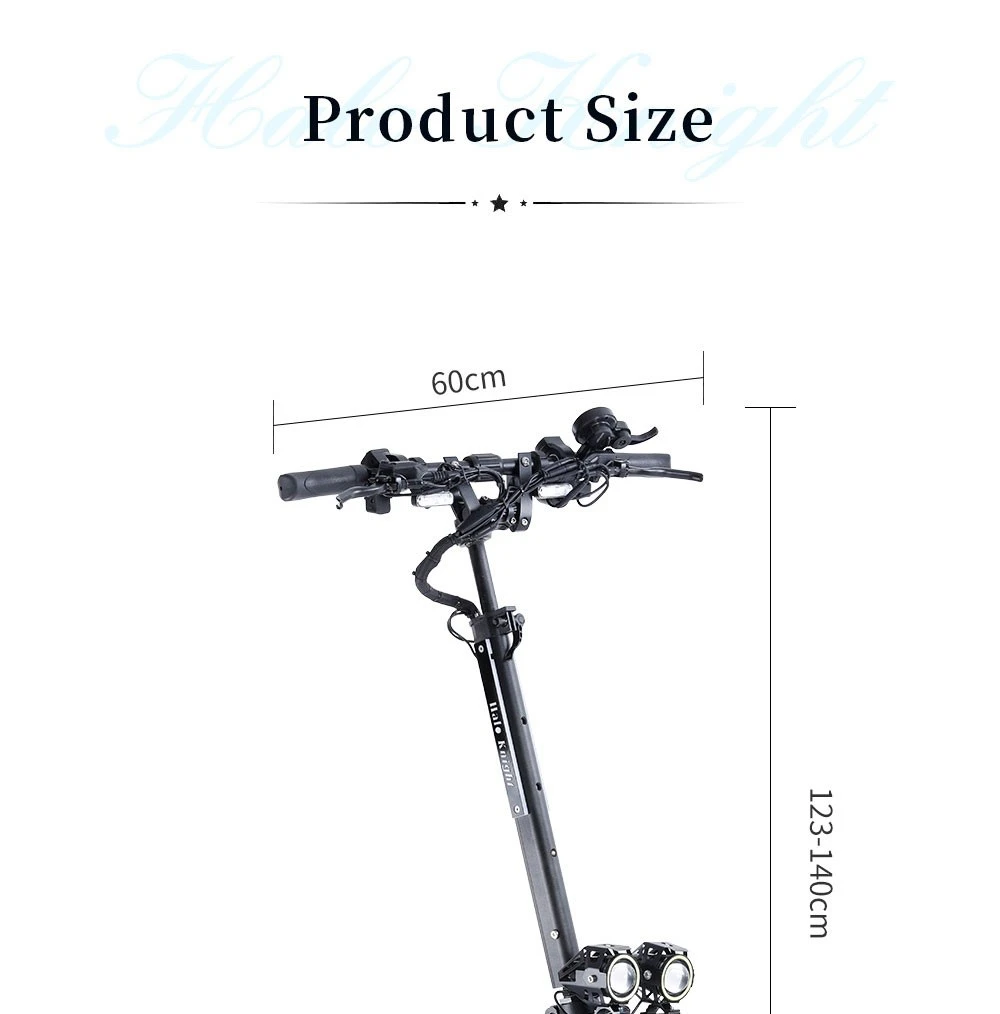 Halo Knight T108 Pro Electric Scooter 11'' Off-Road Tire 3000W*2 Motors 95Km/h Max Speed 60V 38.4Ah Battery 80KM Range 200KG Max load Front & Rear Turn Signal IPX4 Waterproof Dual Hydraulic Brakes Electric Brake