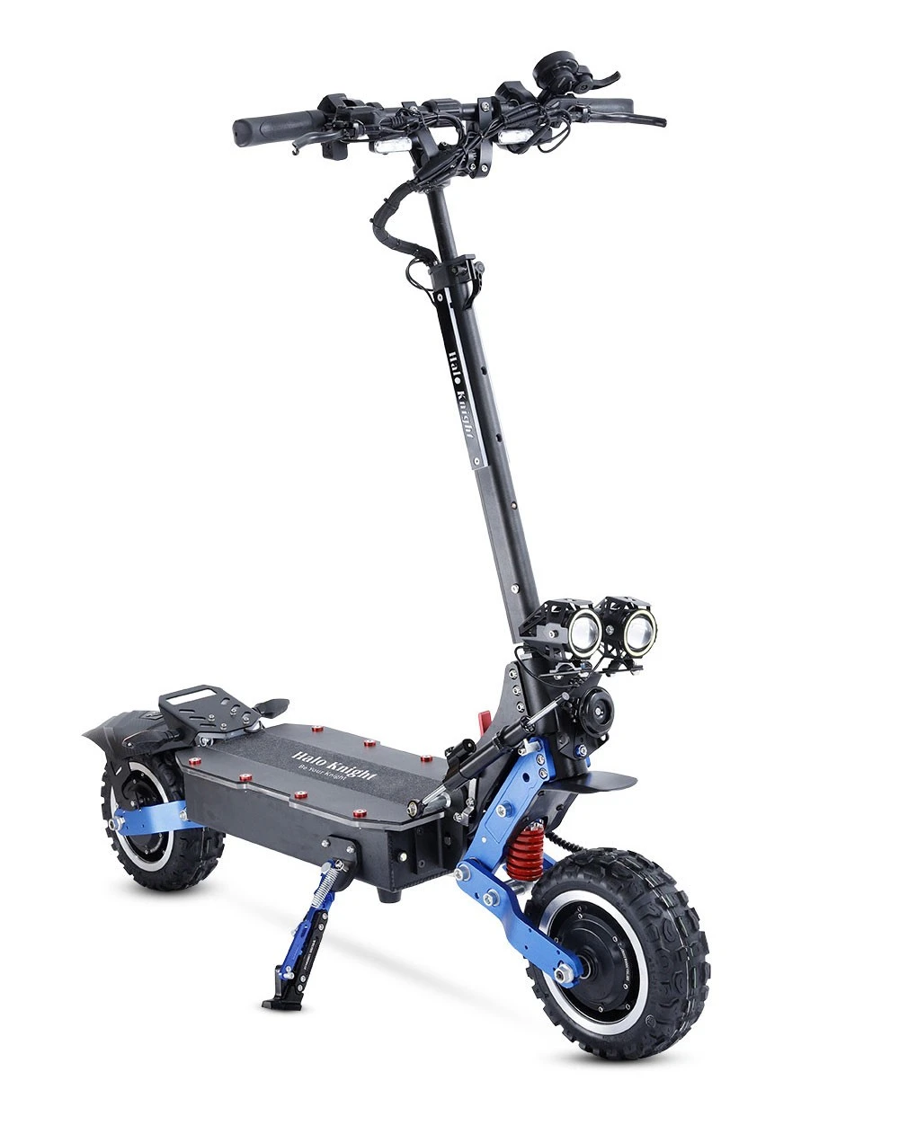 Halo Knight T108 Pro Electric Scooter 11'' Off-Road Tire 3000W*2 Motors 95Km/h Max Speed 60V 38.4Ah Battery 80KM Range 200KG Max load Front & Rear Turn Signal IPX4 Waterproof Dual Hydraulic Brakes Electric Brake