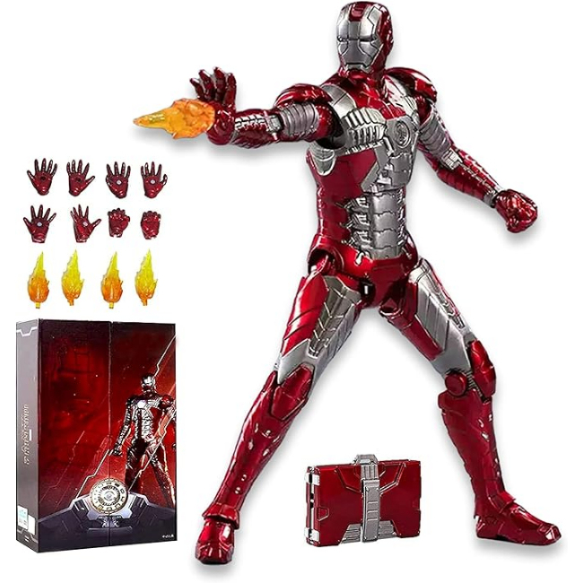 [NEW]Iron Man Action Figures 10th Anniversary Metal Texture Painting 7 inches