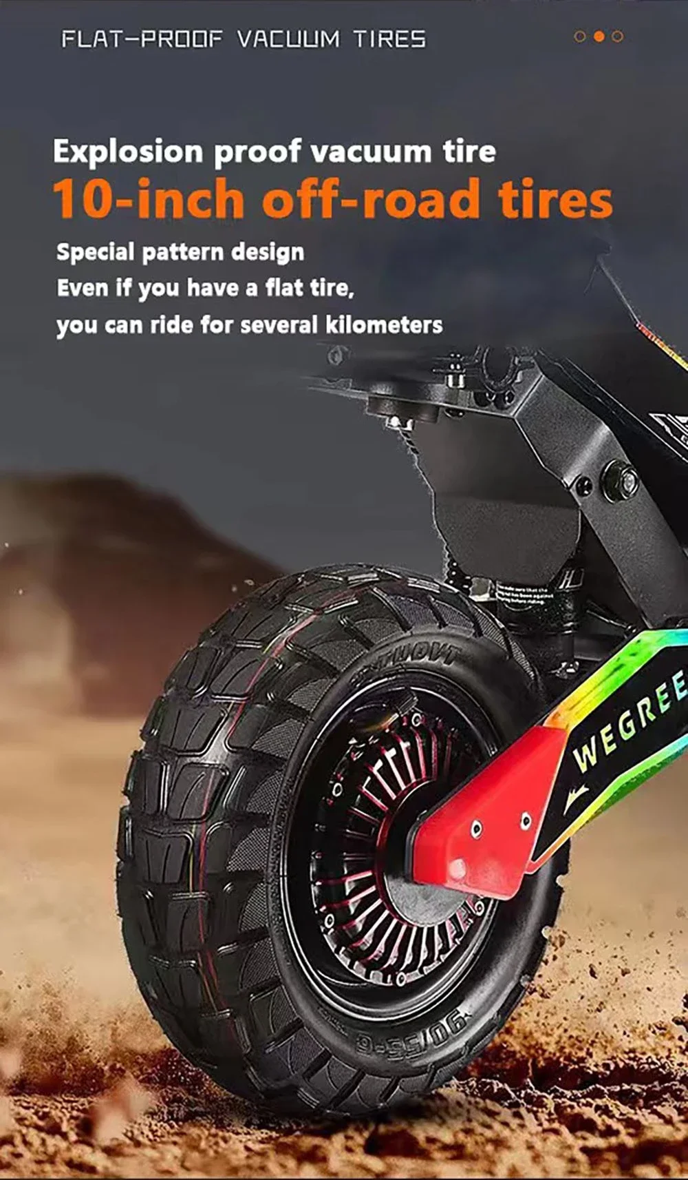 OBARTER G10 Electric Scooter, 2*1200W Dual Motor, 48V 20Ah Battery, 10 Inch Off-Road Tires, 65km/h Max Speed, 65 Max Range, Hydraulic Disc Brake, NFC Activation