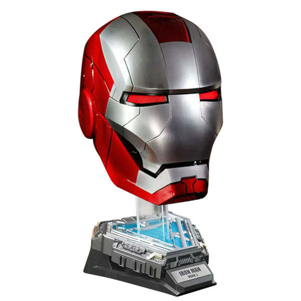 [NEW] Iron Man MK5 Helmet – Silver Red Edition | Voice Control + Remote + Touch Activated Electronic Mask, 1:1 Wearable Collectible